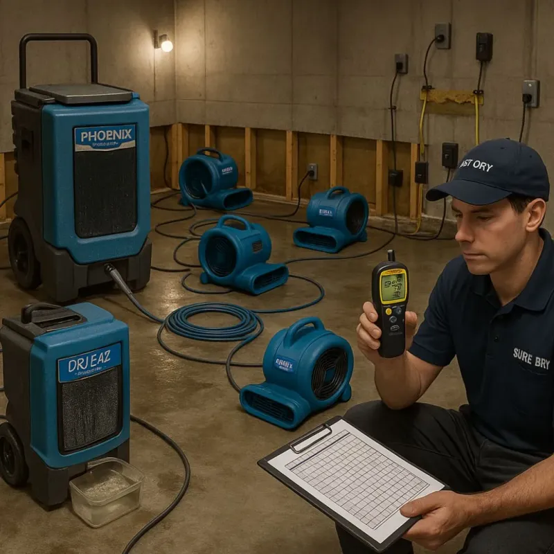 Structural Drying and Dehumidification process in Seymour, CT